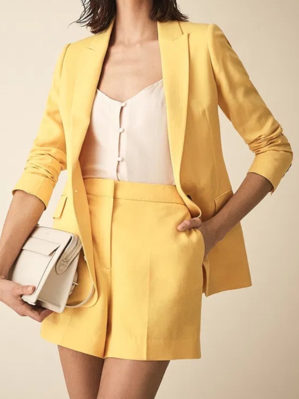 Reiss Haya Yellow Single-Button Women's Blazer Size 4 Career